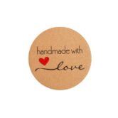 Dekorative, selbstklebende Etiketten „Handmade with Love_2" zum Verschönern von Geschenken und Handgemachtem.